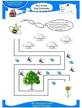 Çocuklar İçin Çizgi Çalışma Sayfaları 